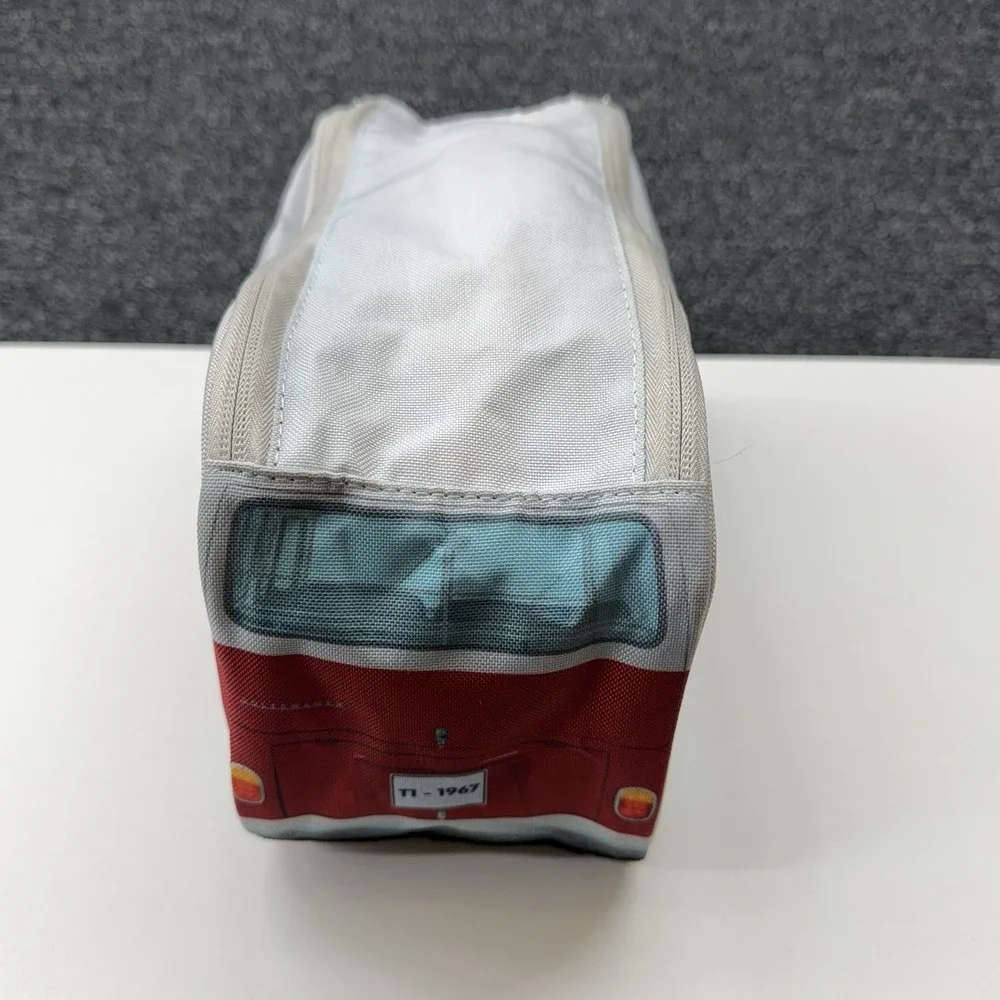 Volkswagen VW Bus Pencil Case Makeup Bags Red‎ White T1 1967 Zip Pouch 13in